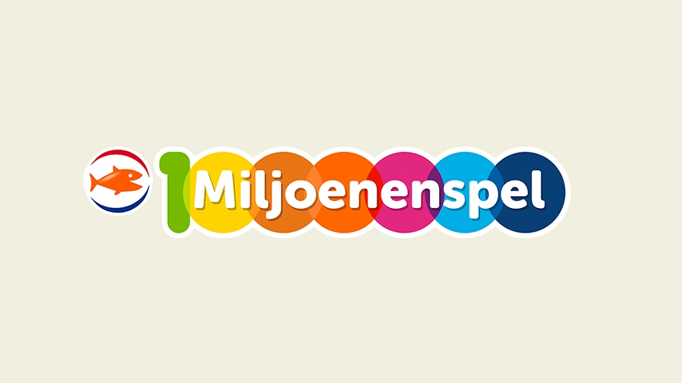 Logo van het Miljoenenenspel met kleurrijke stippen en een visje.